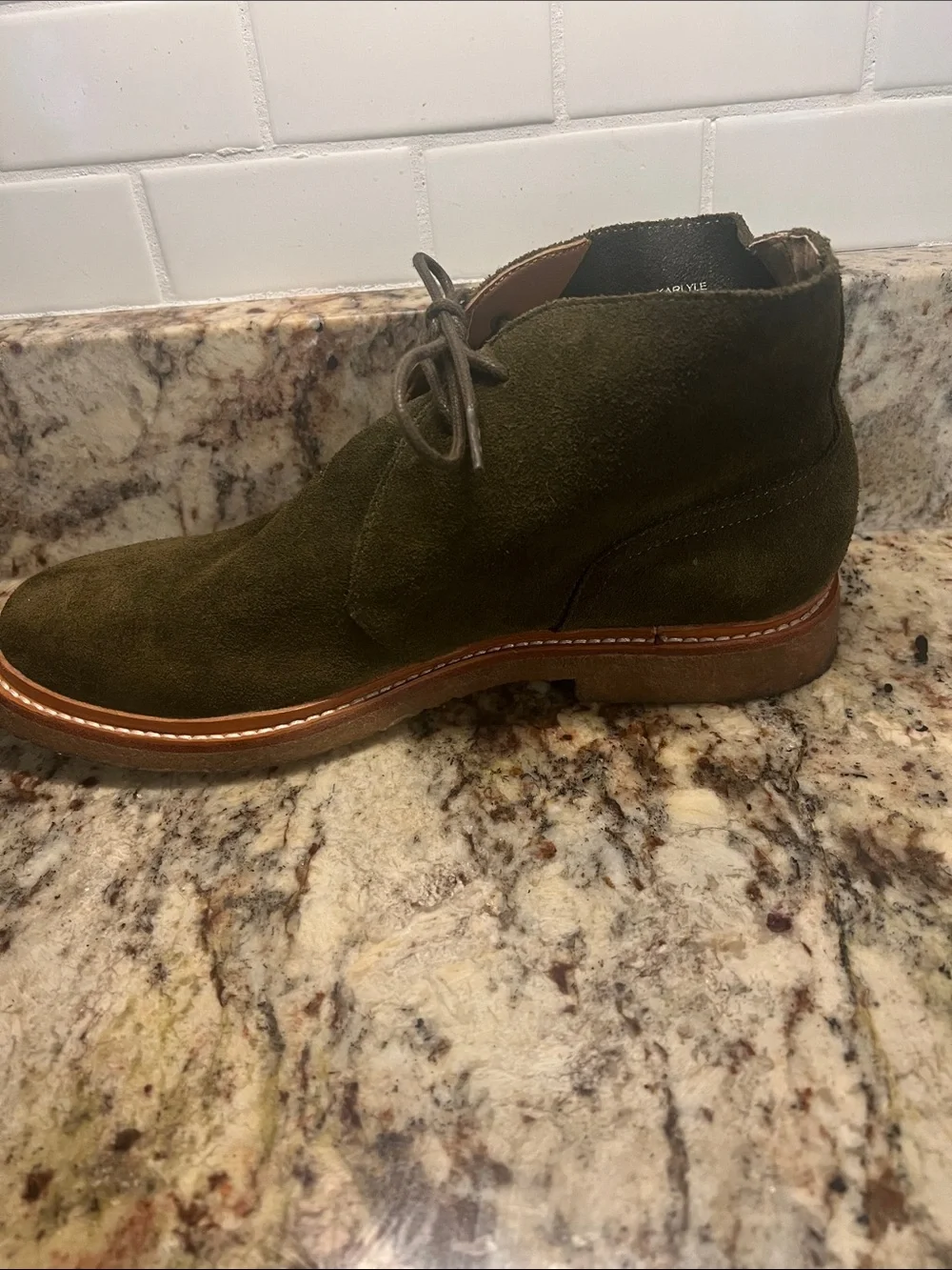 Polo Olive Green Suede Lace-Up Chukka Boots